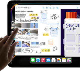 Multitasking view of iPadOS on iPad Pro shows multiple apps running simultaneously.