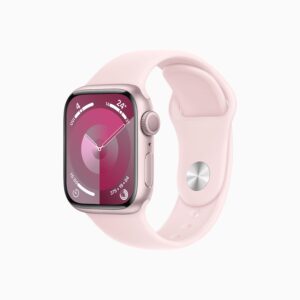 Apple Watch Series 9 Pink Aluminium Case with Light Pink Sport Band